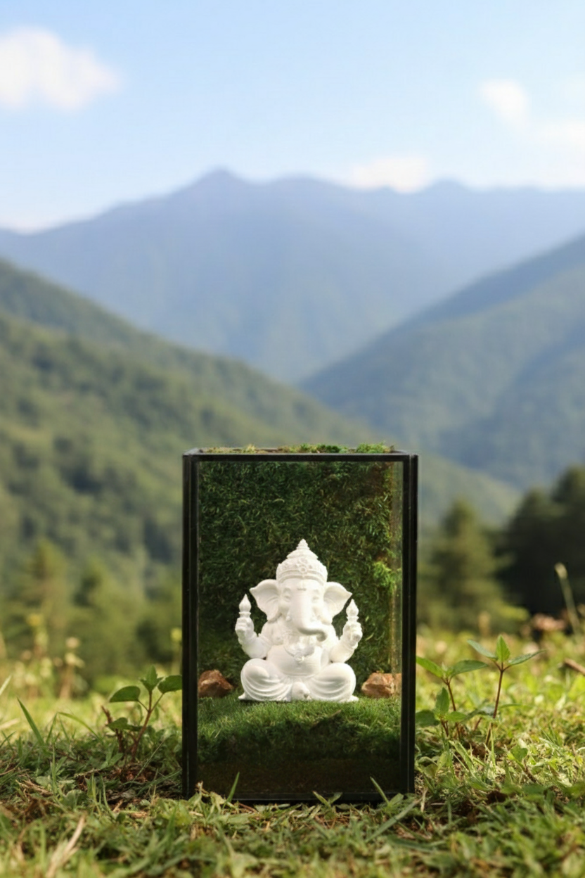 Lord Ganesha's White Sqaure Terrarium