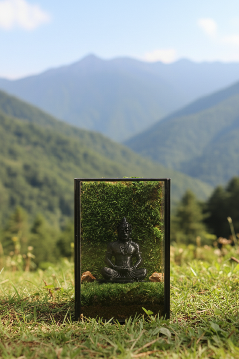 Hanuman Ji's Black Sqaure Terrarium